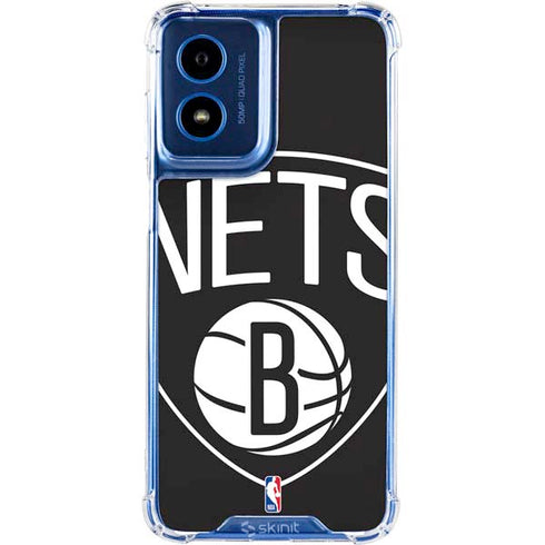 NBA Brooklyn Nets Large Logo Moto G 5G (2024) Clear Case